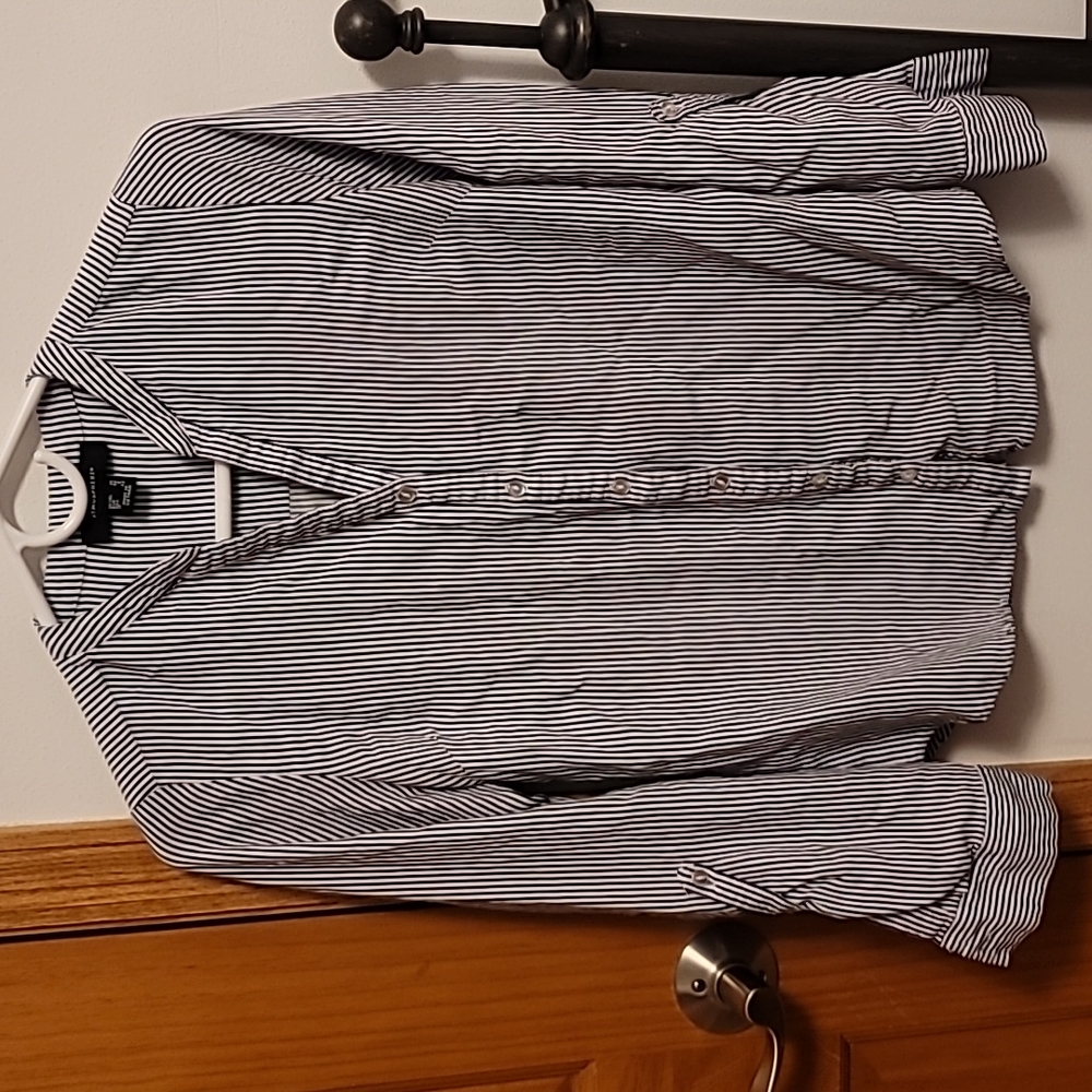 Atmosphere Black & white stripped dress shirt size 6 with 3/4 sleeves